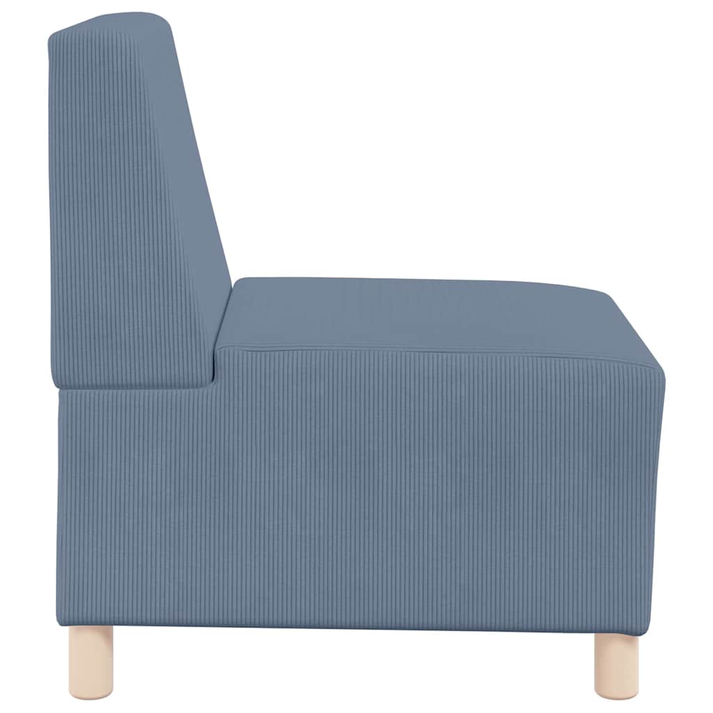 Modulares Armfreies Sofa 2 pcs Blau 55 x 74 x 82 cm Cordstoff