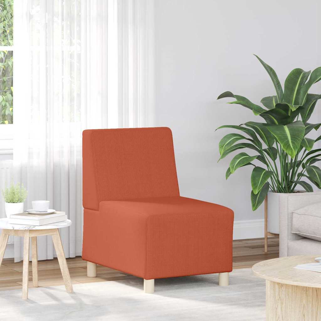 Modulares Armfreies Sofa 2 pcs Orange 55 x 74 x 82 cm Cordstoff