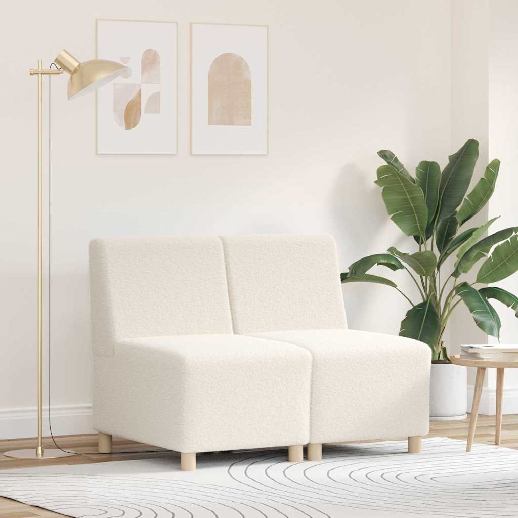 Modulares Armfreies Sofa 2 pcs Creme 55 x 74 x 82 cm