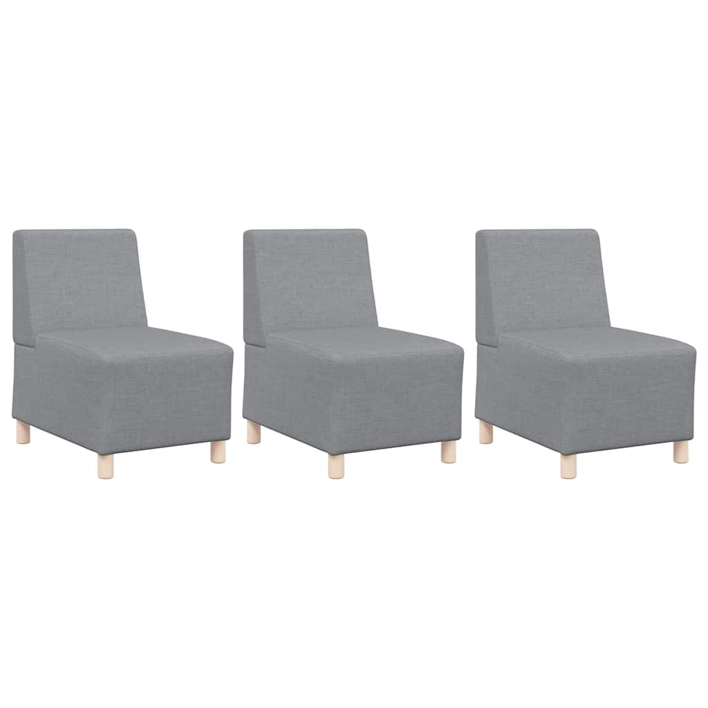 Modulares Armfreies Sofa 3 pcs Hellgrau 55 x 74 x 82 cm Stoff