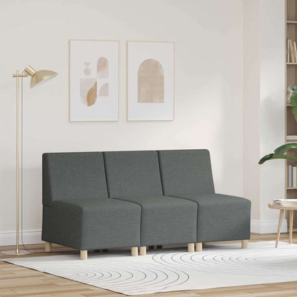 Modulares Armfreies Sofa 3 pcs Dunkelgrau 55 x 74 x 82 cm Stoff