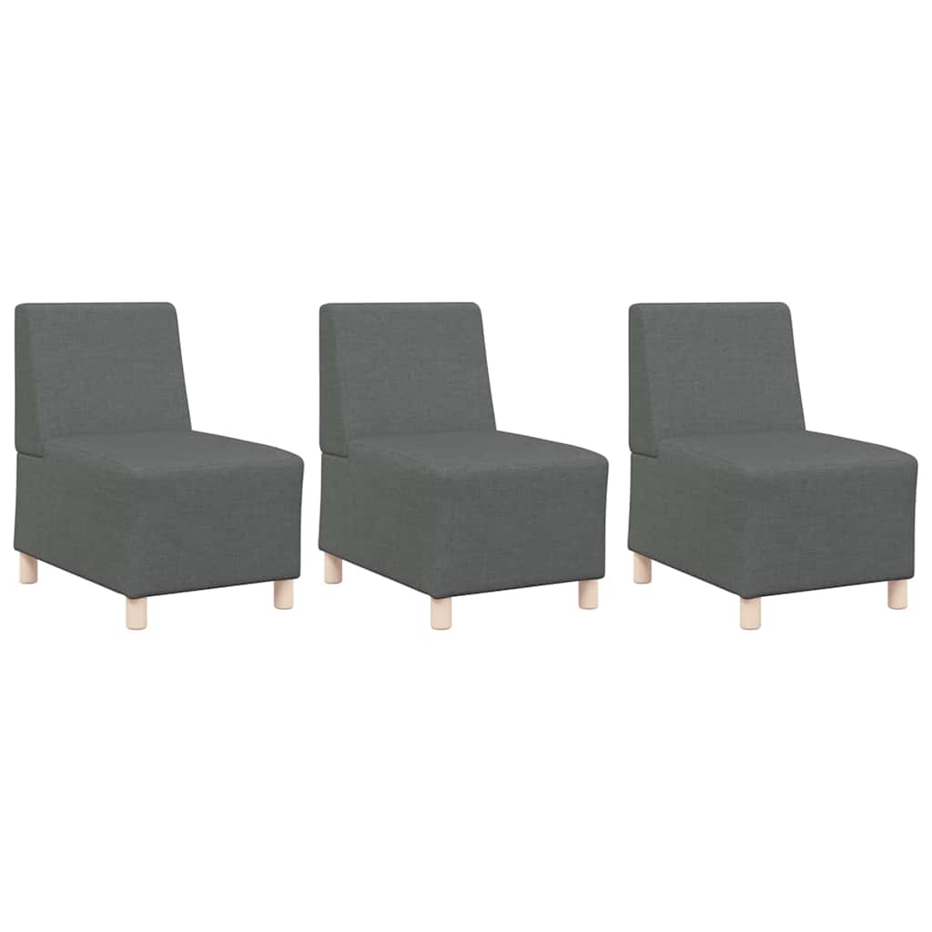 Modulares Armfreies Sofa 3 pcs Dunkelgrau 55 x 74 x 82 cm Stoff