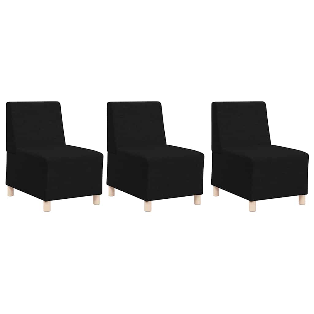 Modulares Armfreies Sofa 3 pcs Schwarz 55 x 74 x 82 cm Stoff