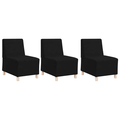 Modulares Armfreies Sofa 3 pcs Schwarz 55 x 74 x 82 cm Stoff