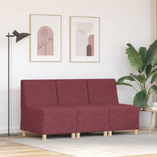 Modulares Armfreies Sofa 3 pcs Weinrot 55 x 74 x 82 cm Stoff