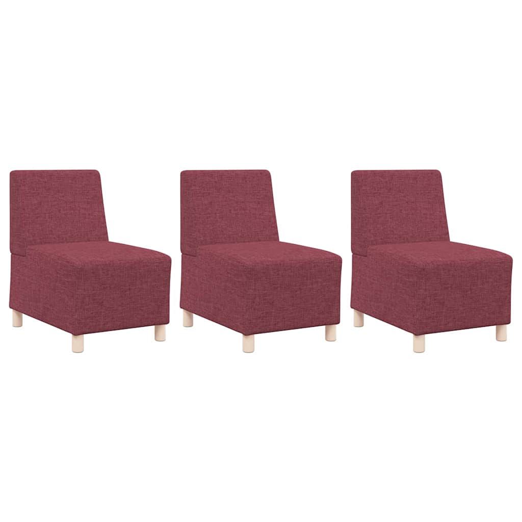Modulares Armfreies Sofa 3 pcs Weinrot 55 x 74 x 82 cm Stoff