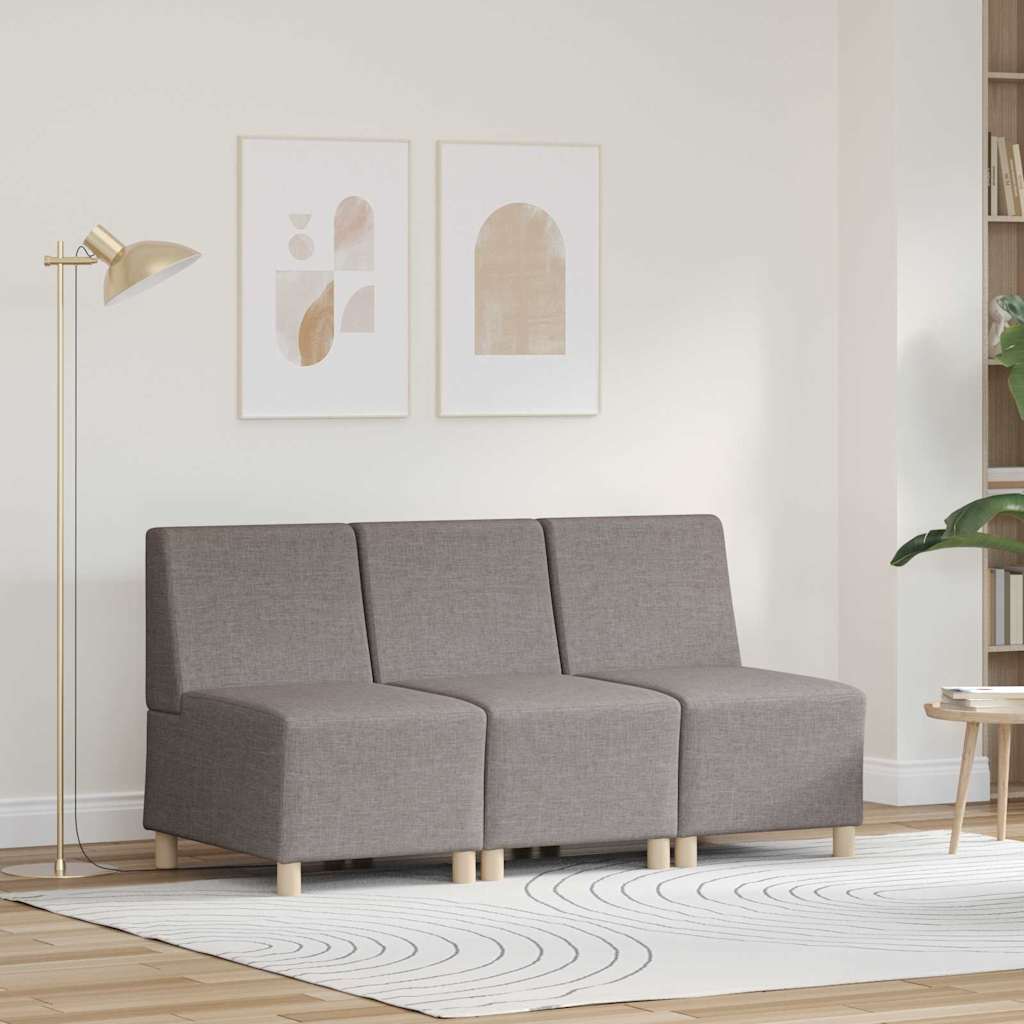 Modulares Armfreies Sofa 3 pcs Taupe 55 x 74 x 82 cm Stoff