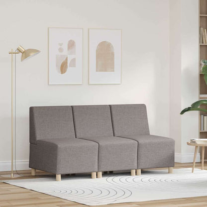 Modulares Armfreies Sofa 3 pcs Taupe 55 x 74 x 82 cm Stoff