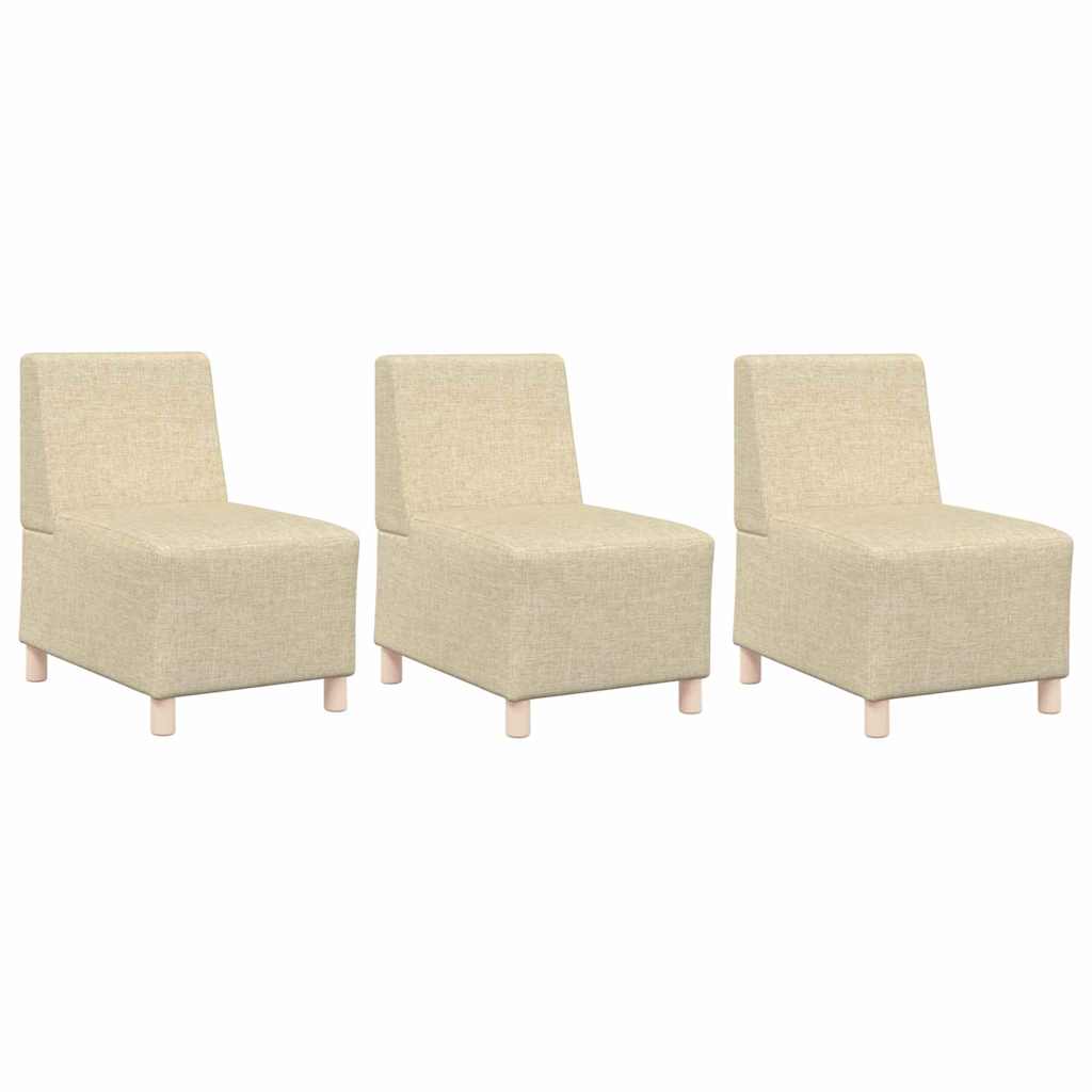 Modulares Armfreies Sofa 3 pcs Creme 55 x 74 x 82 cm Stoff