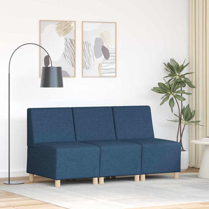 Modulares Armfreies Sofa 3 pcs Blau 55 x 74 x 82 cm Stoff