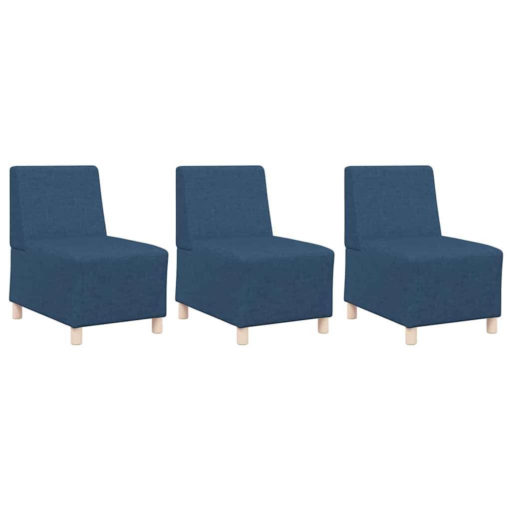 Modulares Armfreies Sofa 3 pcs Blau 55 x 74 x 82 cm Stoff