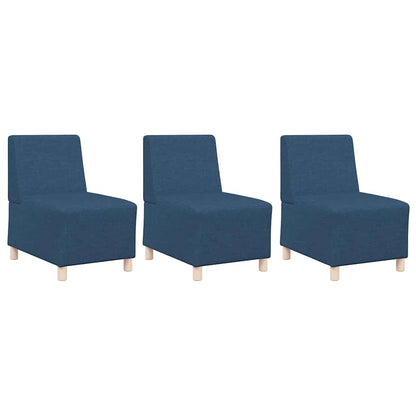 Modulares Armfreies Sofa 3 pcs Blau 55 x 74 x 82 cm Stoff