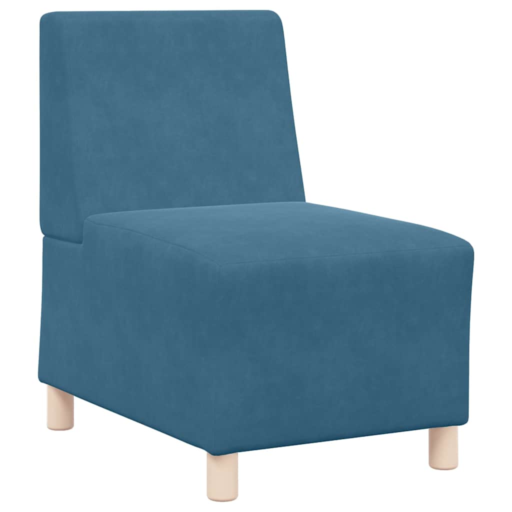 Modulares Armfreies Sofa 3 pcs Blau 55 x 74 x 82 cm Samt