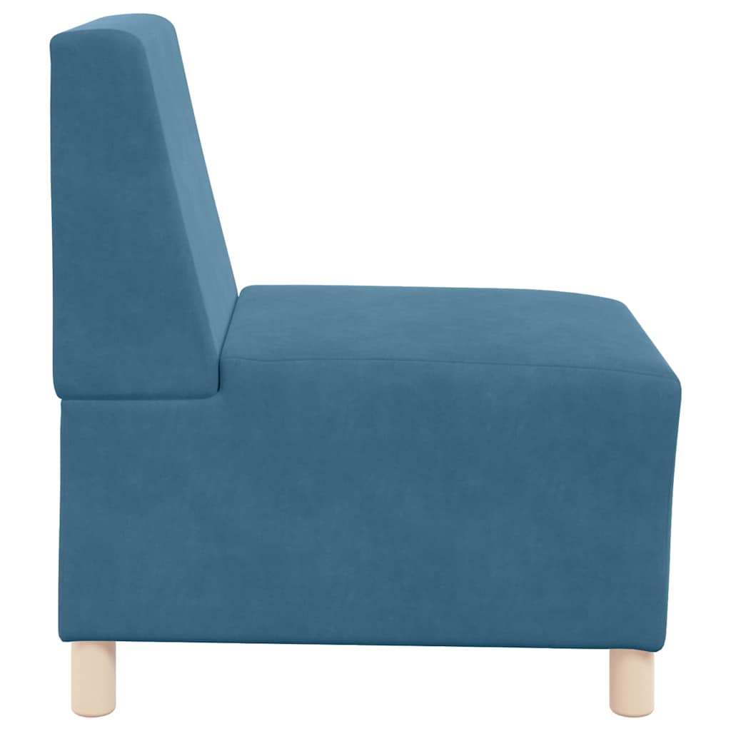 Modulares Armfreies Sofa 3 pcs Blau 55 x 74 x 82 cm Samt