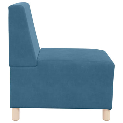 Modulares Armfreies Sofa 3 pcs Blau 55 x 74 x 82 cm Samt