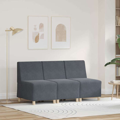 Modulares Armfreies Sofa 3 pcs Dunkelgrau 55 x 74 x 82 cm Samt