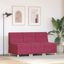 Modulares Armfreies Sofa 3 pcs Weinrot 55 x 74 x 82 cm Samt