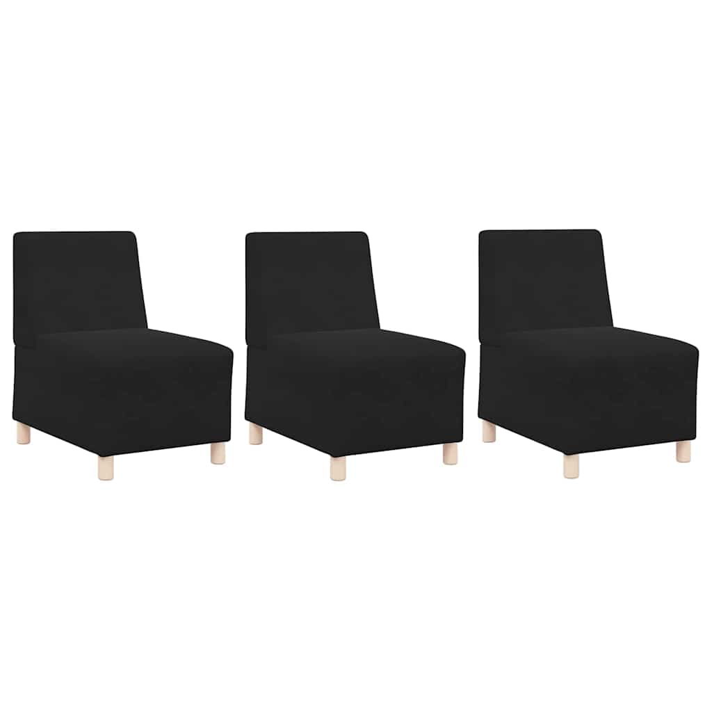 Modulares Armfreies Sofa 3 pcs Schwarz 55 x 74 x 82 cm Samt