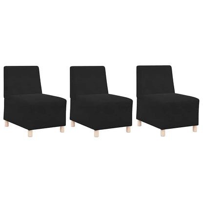Modulares Armfreies Sofa 3 pcs Schwarz 55 x 74 x 82 cm Samt