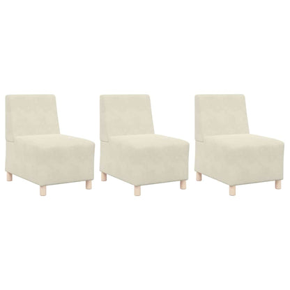 Modulares Armfreies Sofa 3 pcs Creme 55 x 74 x 82 cm Samt