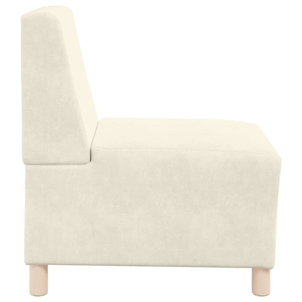 Modulares Armfreies Sofa 3 pcs Creme 55 x 74 x 82 cm Samt