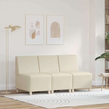 Modulares Armfreies Sofa 3 pcs Creme 55 x 74 x 82 cm Kunstleder