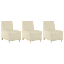 Modulares Armfreies Sofa 3 pcs Creme 55 x 74 x 82 cm Kunstleder