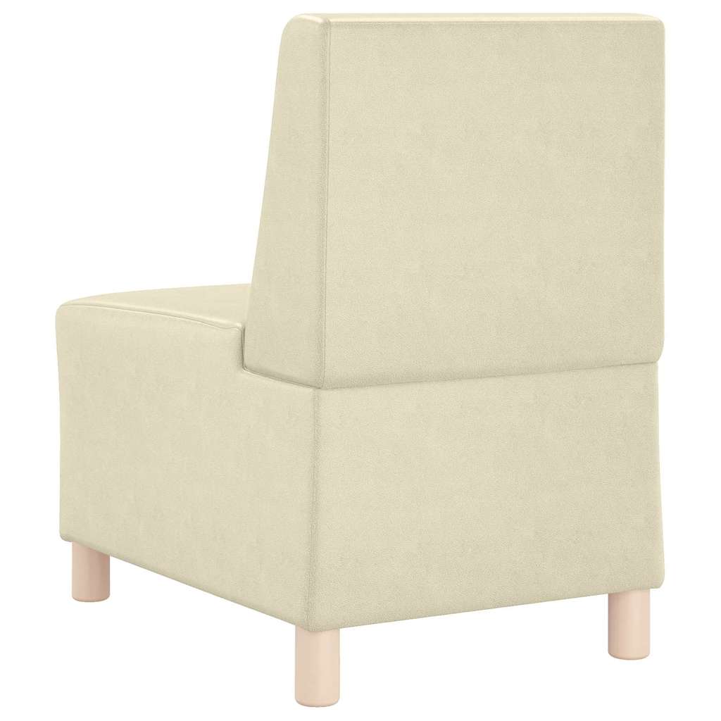 Modulares Armfreies Sofa 3 pcs Creme 55 x 74 x 82 cm Kunstleder