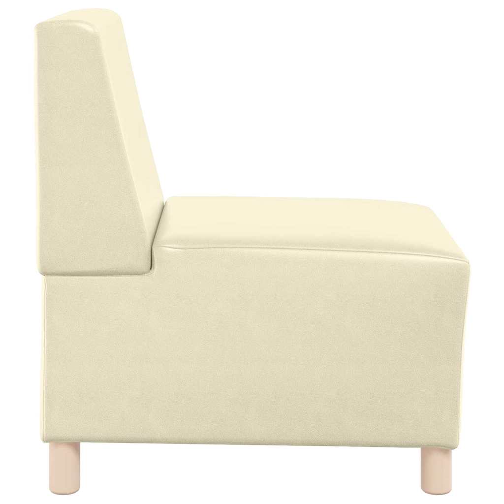 Modulares Armfreies Sofa 3 pcs Creme 55 x 74 x 82 cm Kunstleder
