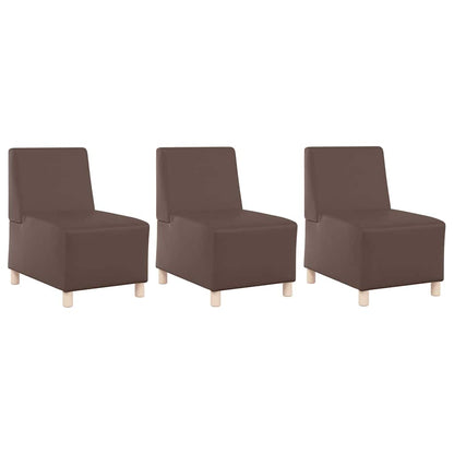 Modulares Armfreies Sofa 3 pcs Braun 55 x 74 x 82 cm Kunstleder