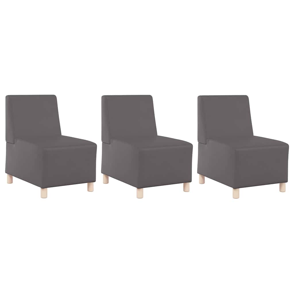Modulares Armfreies Sofa 3 pcs Grau 55 x 74 x 82 cm Kunstleder