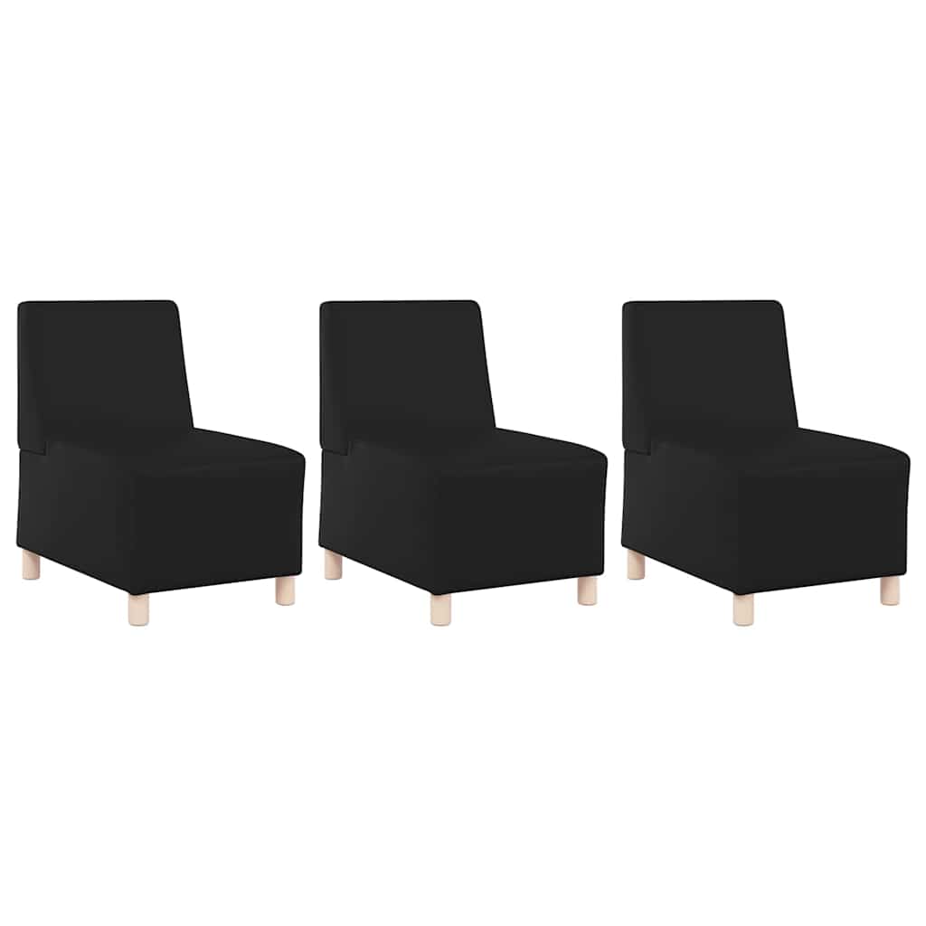 Modulares Armfreies Sofa 3 pcs Schwarz 55 x 74 x 82 cm
