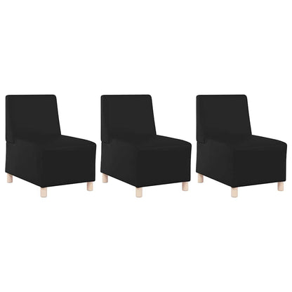 Modulares Armfreies Sofa 3 pcs Schwarz 55 x 74 x 82 cm