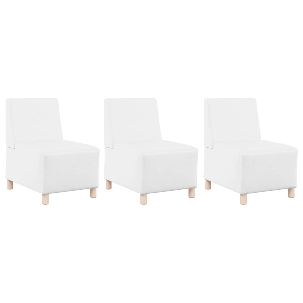 Modulares Armfreies Sofa 3 pcs Weiß 55 x 74 x 82 cm Kunstleder