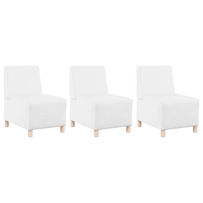 Modulares Armfreies Sofa 3 pcs Weiß 55 x 74 x 82 cm Kunstleder