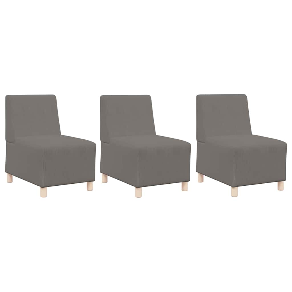 Modulares Armfreies Sofa 3 pcs Hellgrau 55 x 74 x 82 cm