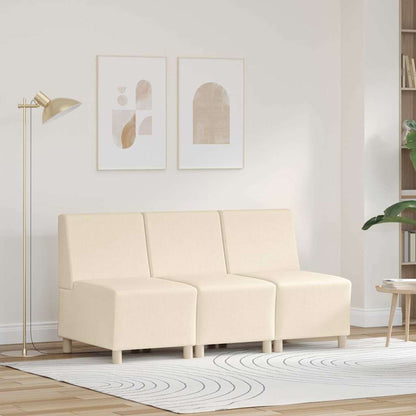 Modulares Armfreies Sofa 3 pcs Creme 55 x 74 x 82 cm Cordstoff