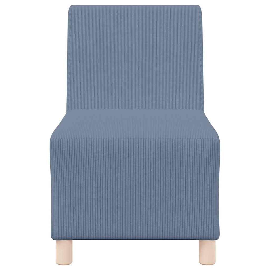 Modulares Armfreies Sofa 3 pcs Blau 55 x 74 x 82 cm Cordstoff