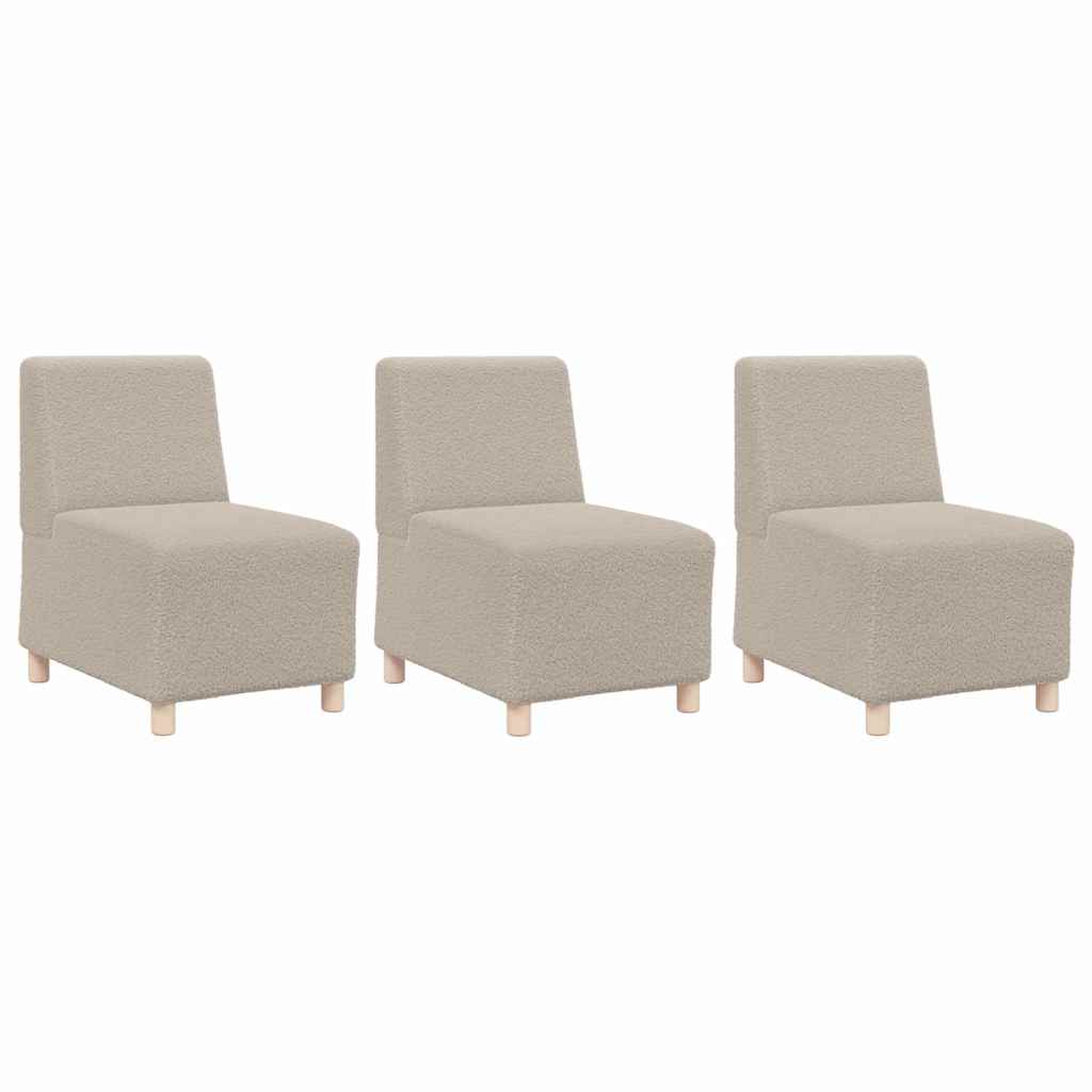 Modulares Armfreies Sofa 3 pcs Hellgrau 55 x 74 x 82 cm