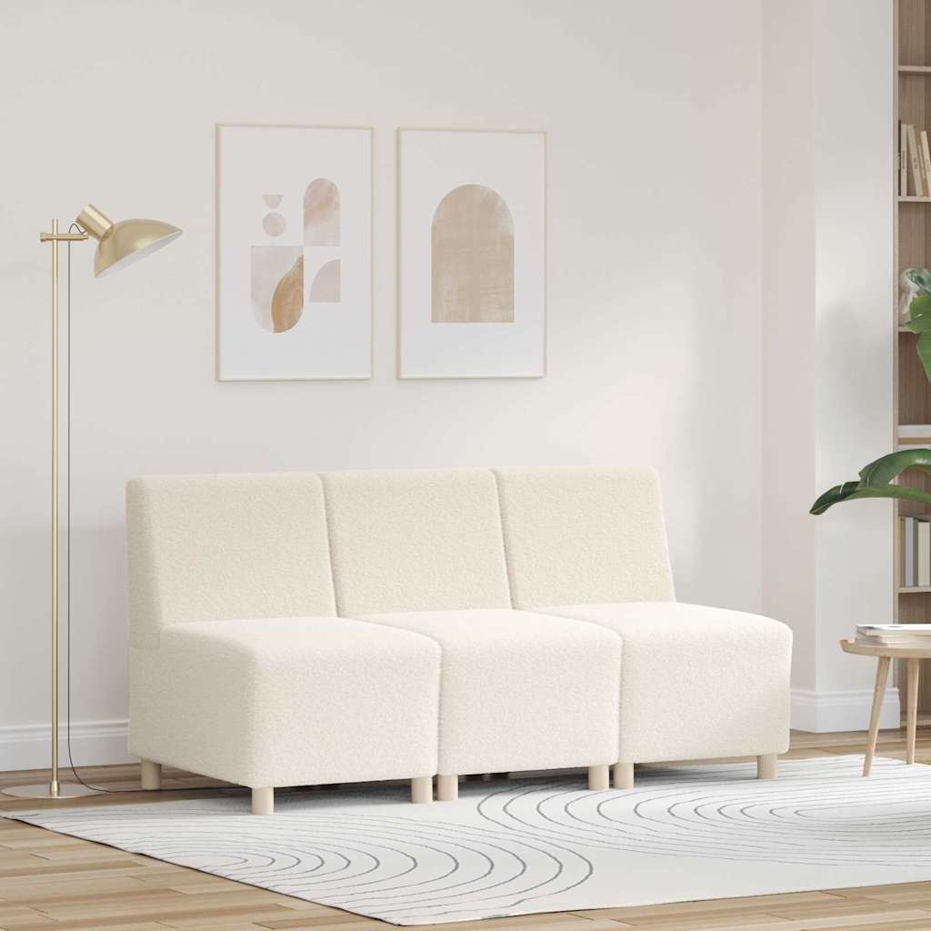 Modulares Armfreies Sofa 3 pcs Creme 55 x 74 x 82 cm