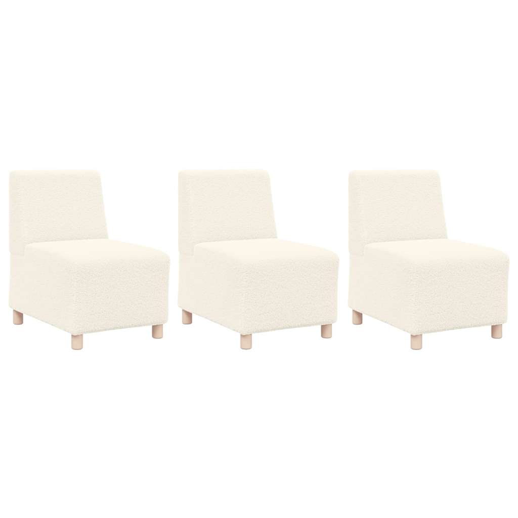 Modulares Armfreies Sofa 3 pcs Creme 55 x 74 x 82 cm