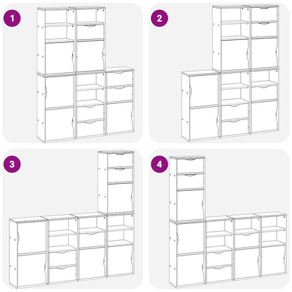 Beistellschränke 5 Stk. ODDA Weiß 40x24x79 cm Massivholz Kiefer
