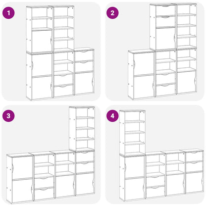 Beistellschränke 5 Stk. ODDA 40x24x79 cm Massivholz Kiefer