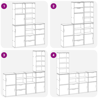 Beistellschränke 5 Stk. ODDA Weiß 40x24x79 cm Massivholz Kiefer