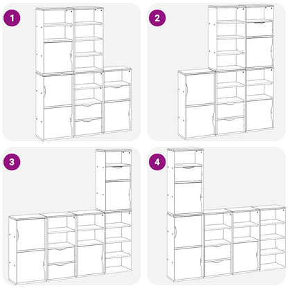 Beistellschränke 5 Stk. ODDA Weiß 40x24x79 cm Massivholz Kiefer