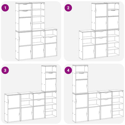 Beistellschränke 5 Stk. ODDA Weiß 40x24x79 cm Massivholz Kiefer