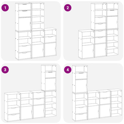 Beistellschränke 5 Stk. ODDA Weiß 40x24x79 cm Massivholz Kiefer