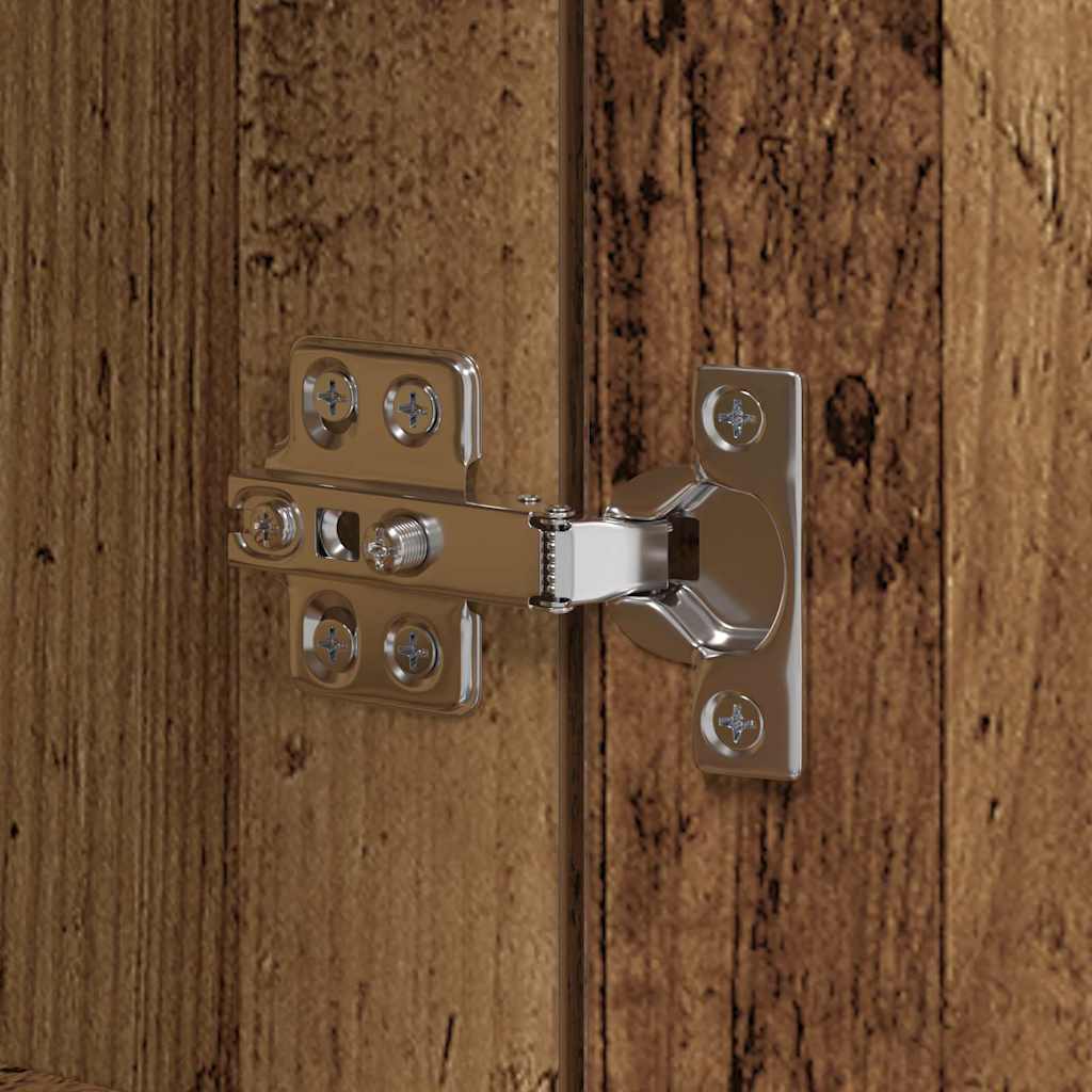 Küchenschrank mit Regal Altholz 60 x 50 x 180 cm Holzwerkstoff