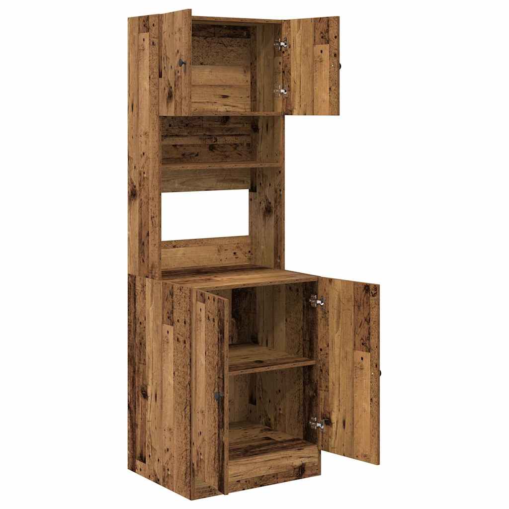Küchenschrank mit Regal Altholz 60 x 50 x 180 cm Holzwerkstoff
