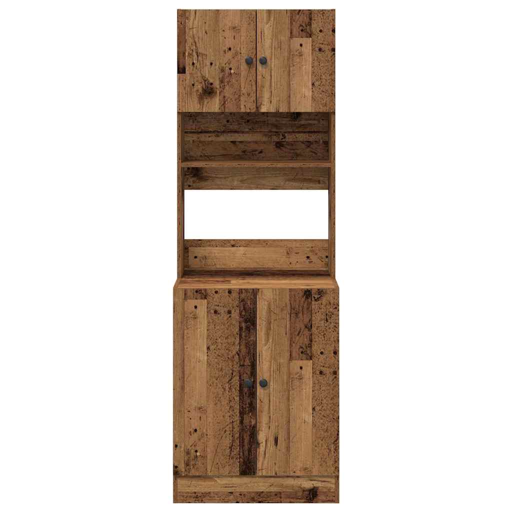 Küchenschrank mit Regal Altholz 60 x 50 x 180 cm Holzwerkstoff